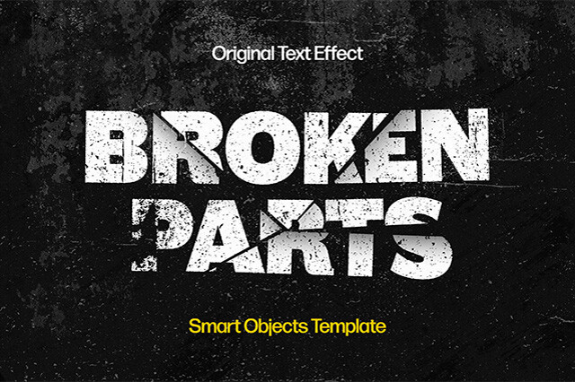 Broken Parts Text Effect