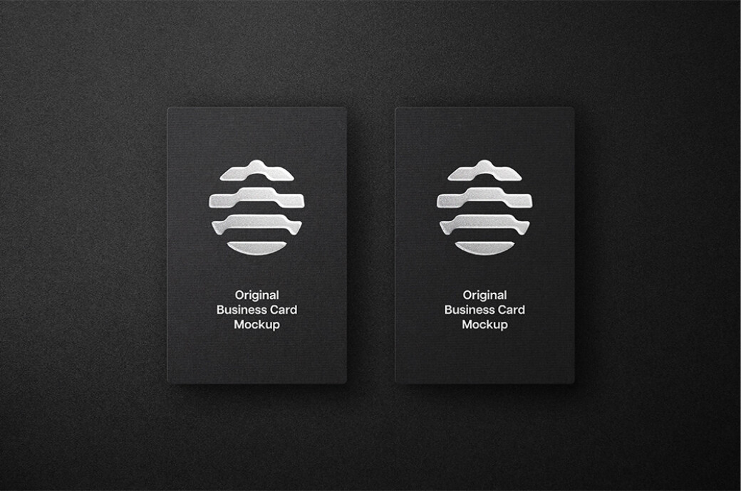 Gold Embossing Business Card Mockup