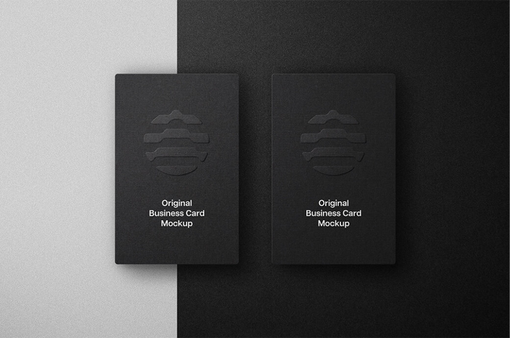 Gold Embossing Business Card Mockup