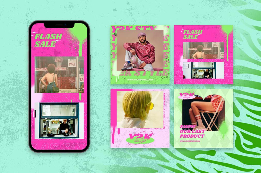 Y2K Grunge Instagram Templates