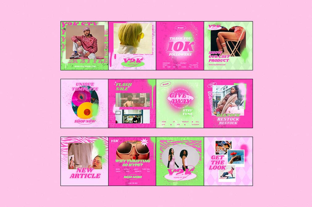 Y2K Grunge Instagram Templates