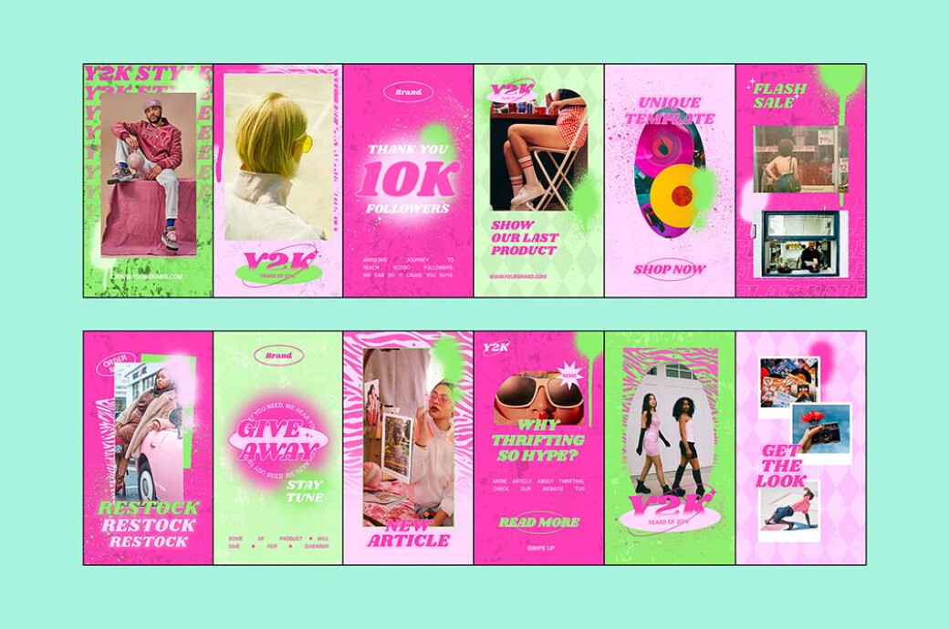 Y2K Grunge Instagram Templates