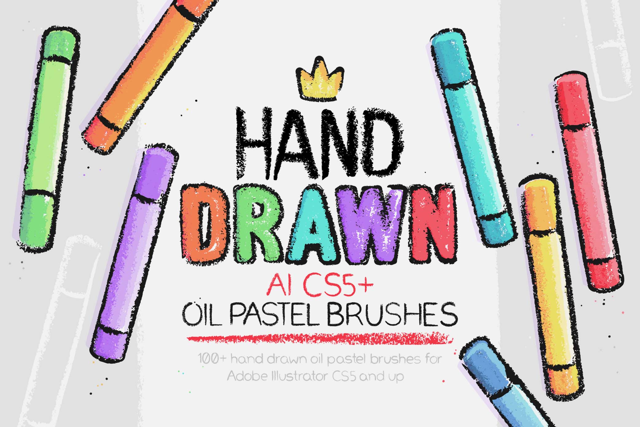 Hand-Drawn Oil Pastel Illustrator Brushes