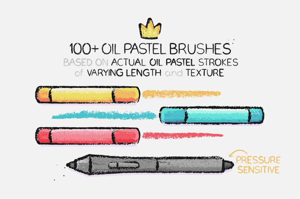 Hand-Drawn Oil Pastel Illustrator Brushes