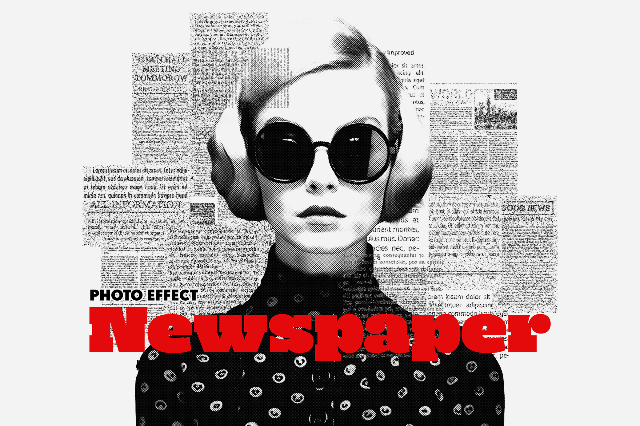 Newspaper Cutout Photo Effect