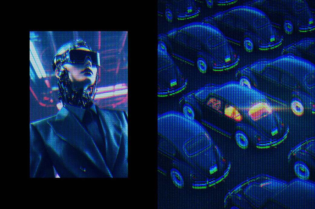 Vintage CRT Monitor Photo Effect