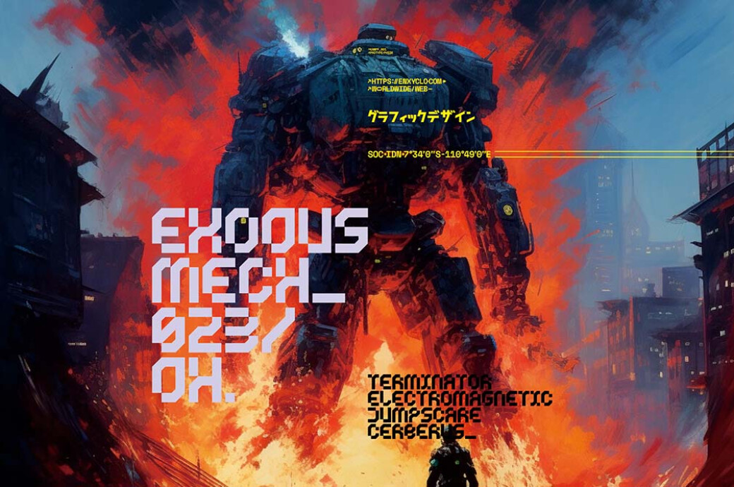 Cyklone — Futuristic Techno Cyberpunk Font