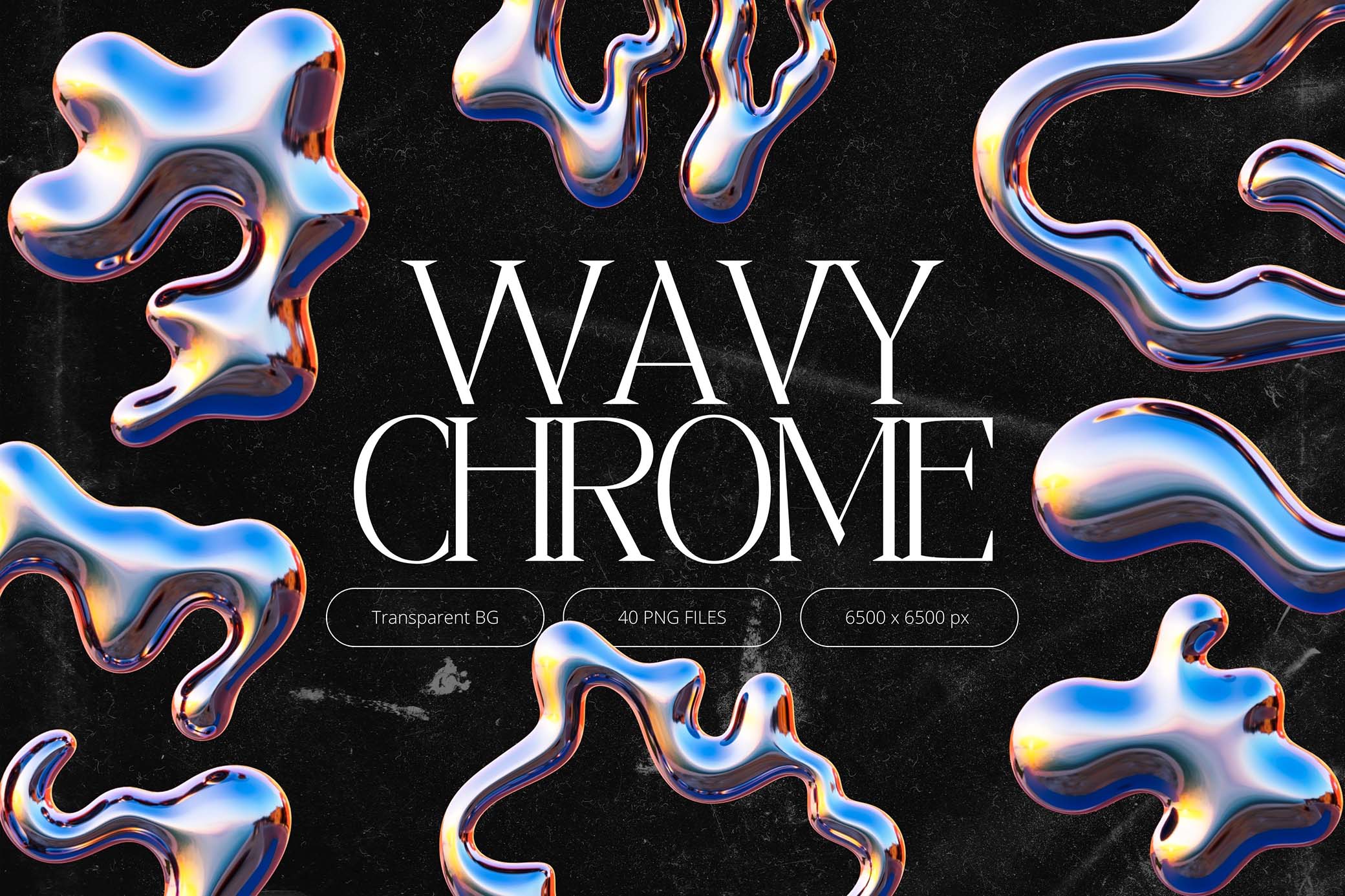 3D Wavy Chrome Alphabet