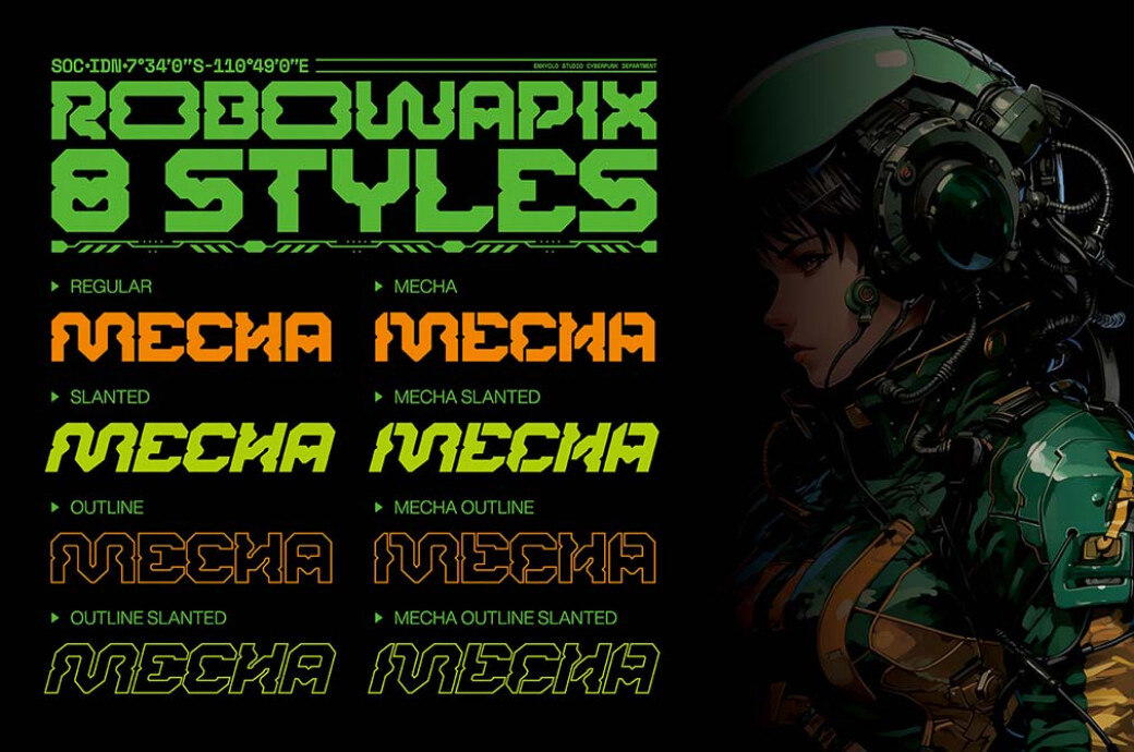 NCL Robowapix — Futuristic Mecha Font