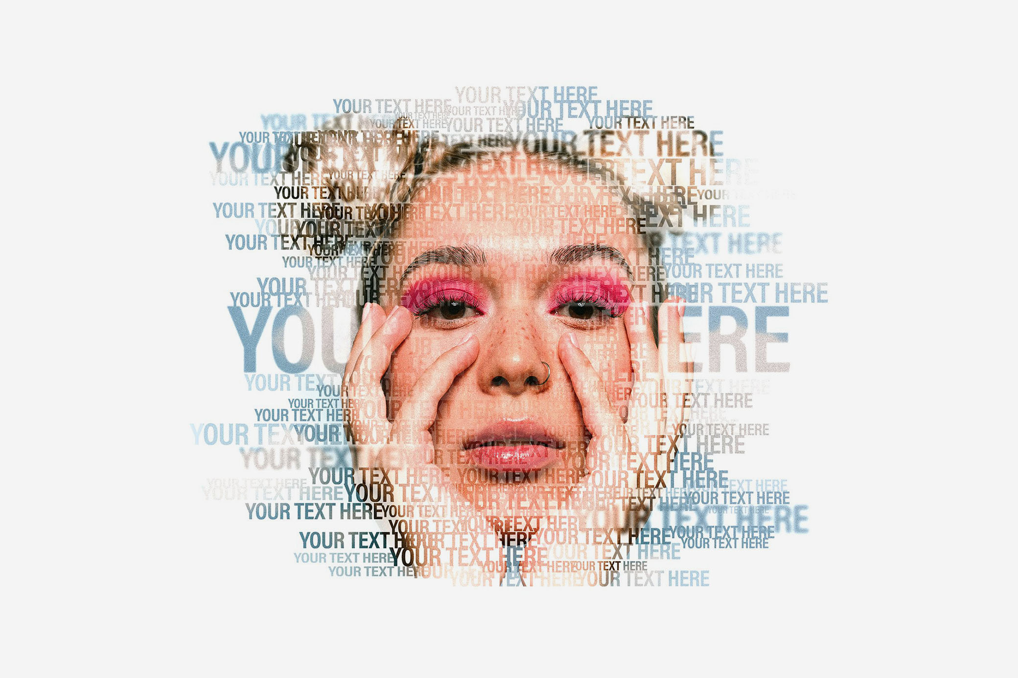 Text Masking Portrait Photo Effect