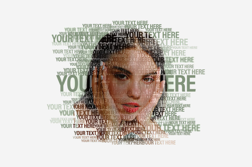 Text Masking Portrait Photo Effect