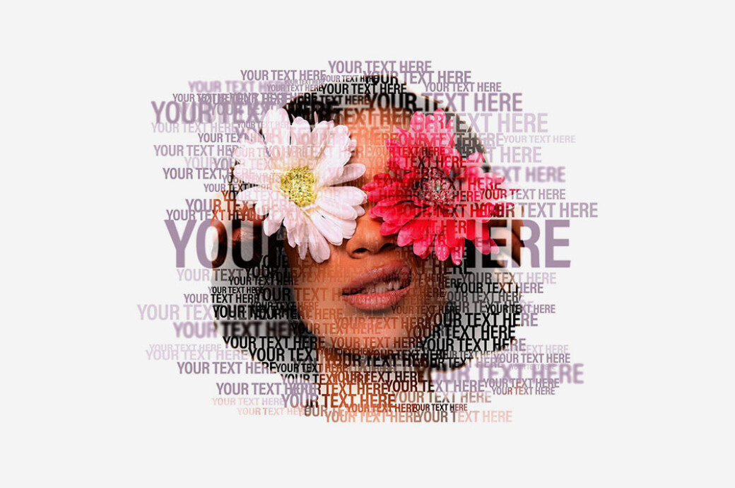 Text Masking Portrait Photo Effect