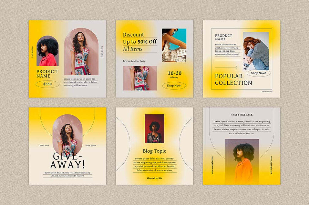 Yellow Instagram Post Templates