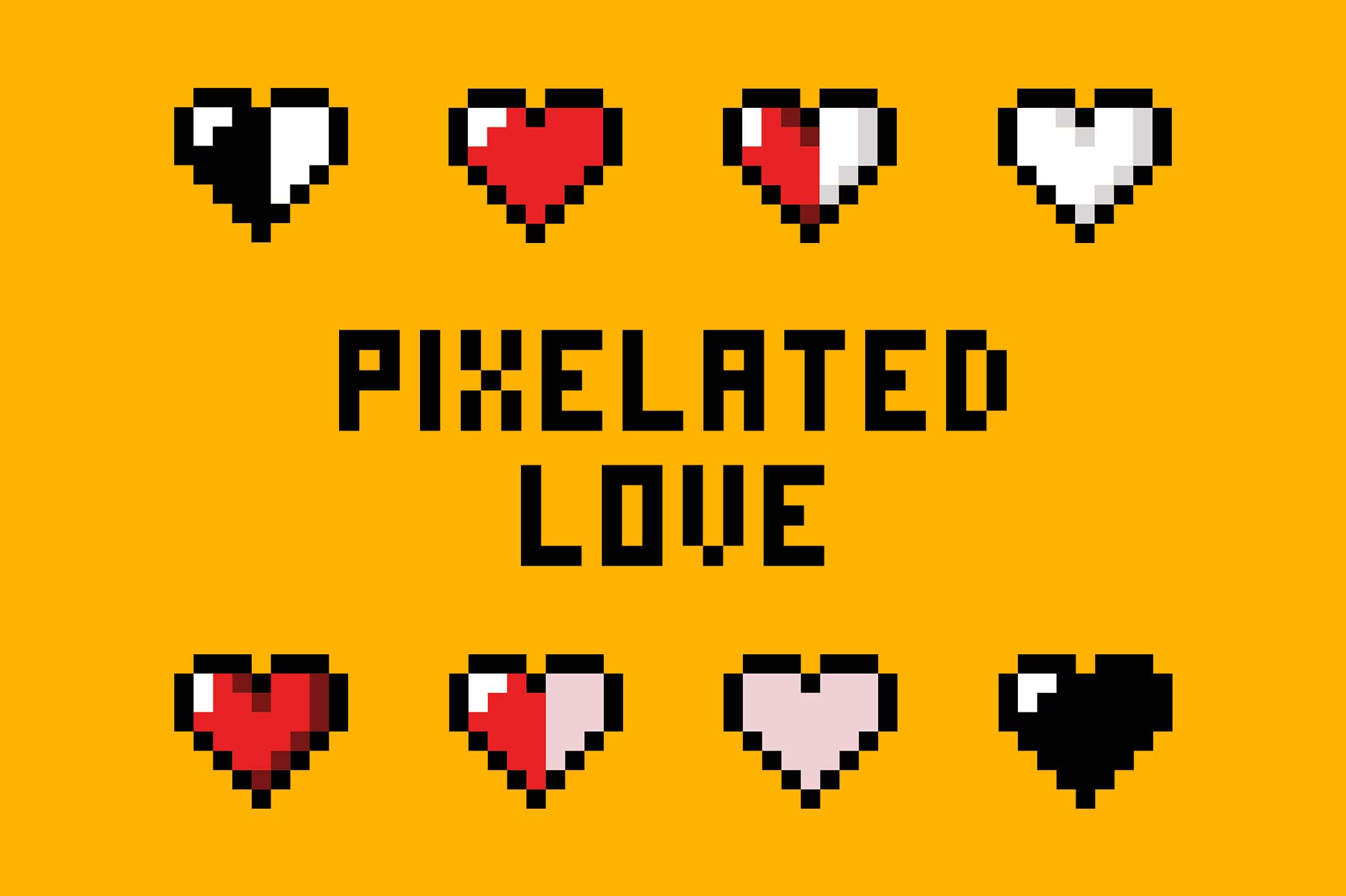 Pixelated Love Illustrations