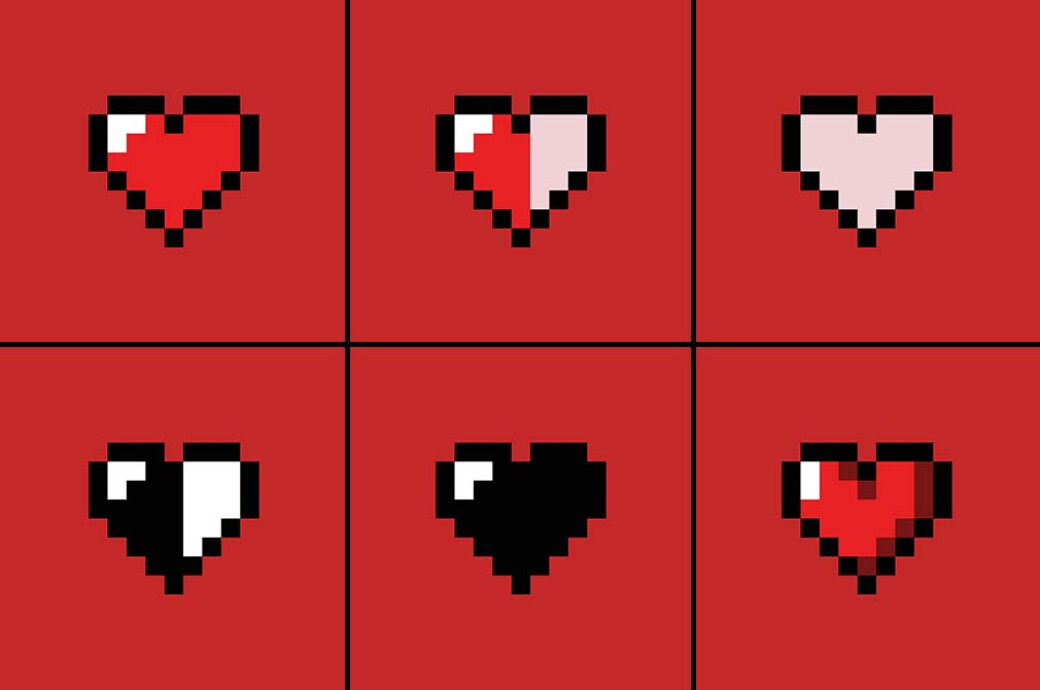 Pixelated Love Illustrations