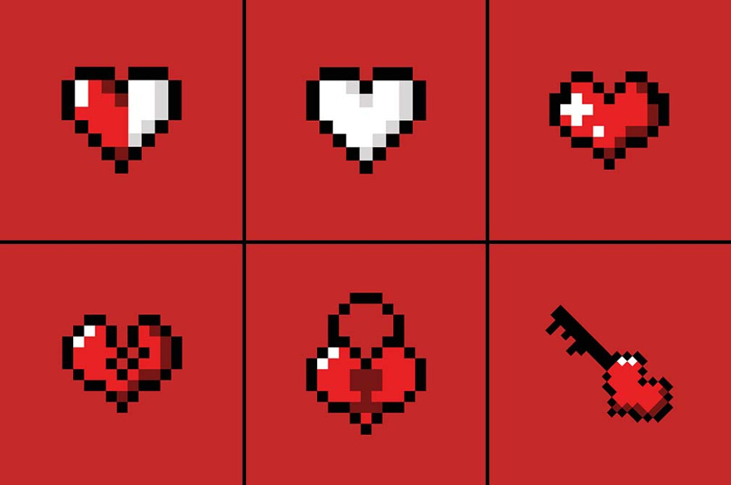 Pixelated Love Illustrations