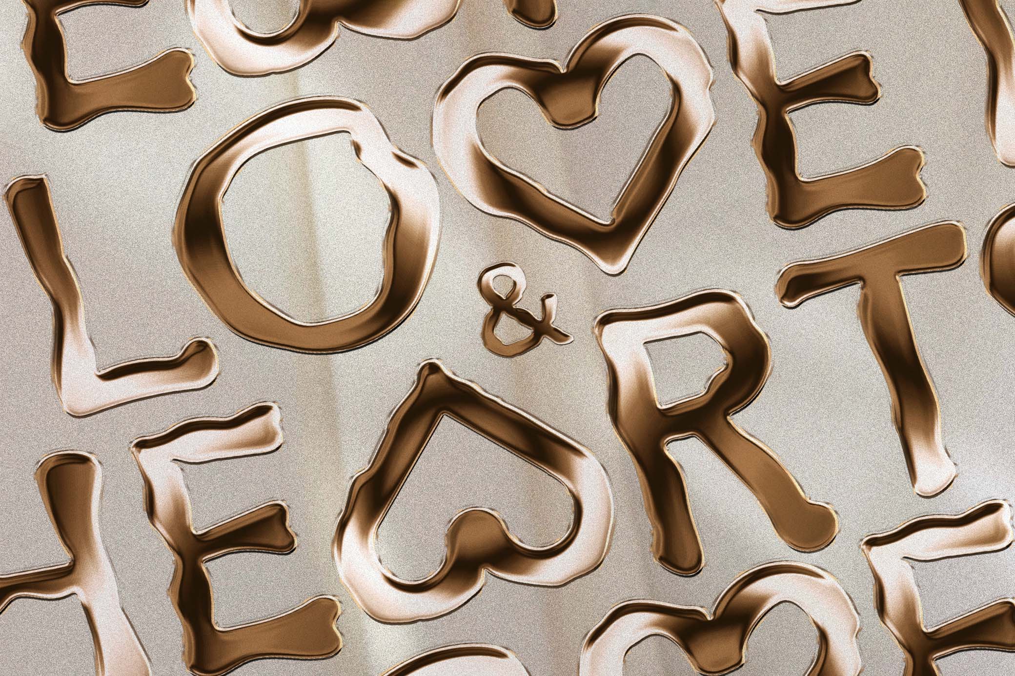 Love & Hearts — Golden SVG Font Pack