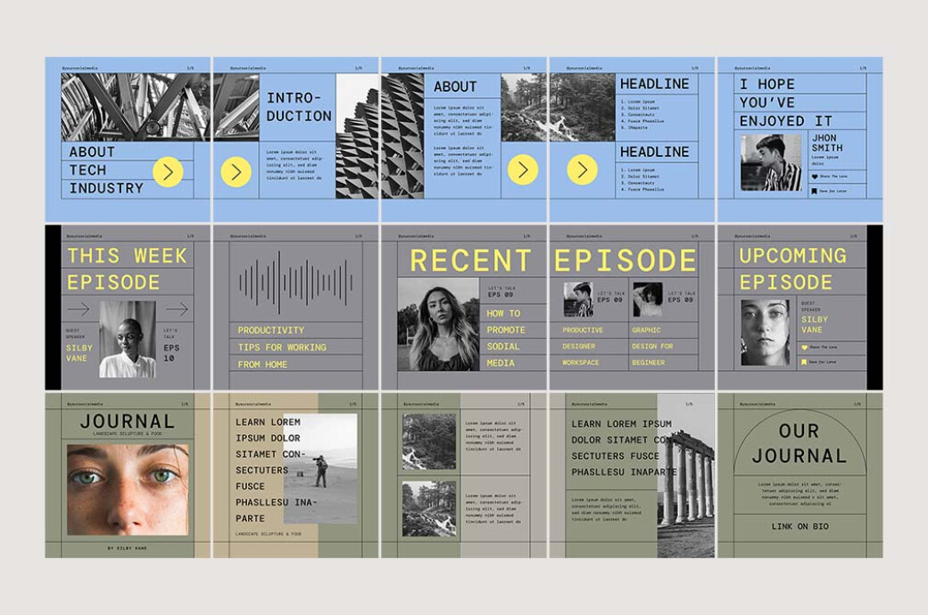 Swiss Modernism Instagram Templates