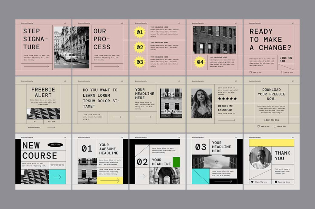 Swiss Modernism Instagram Templates