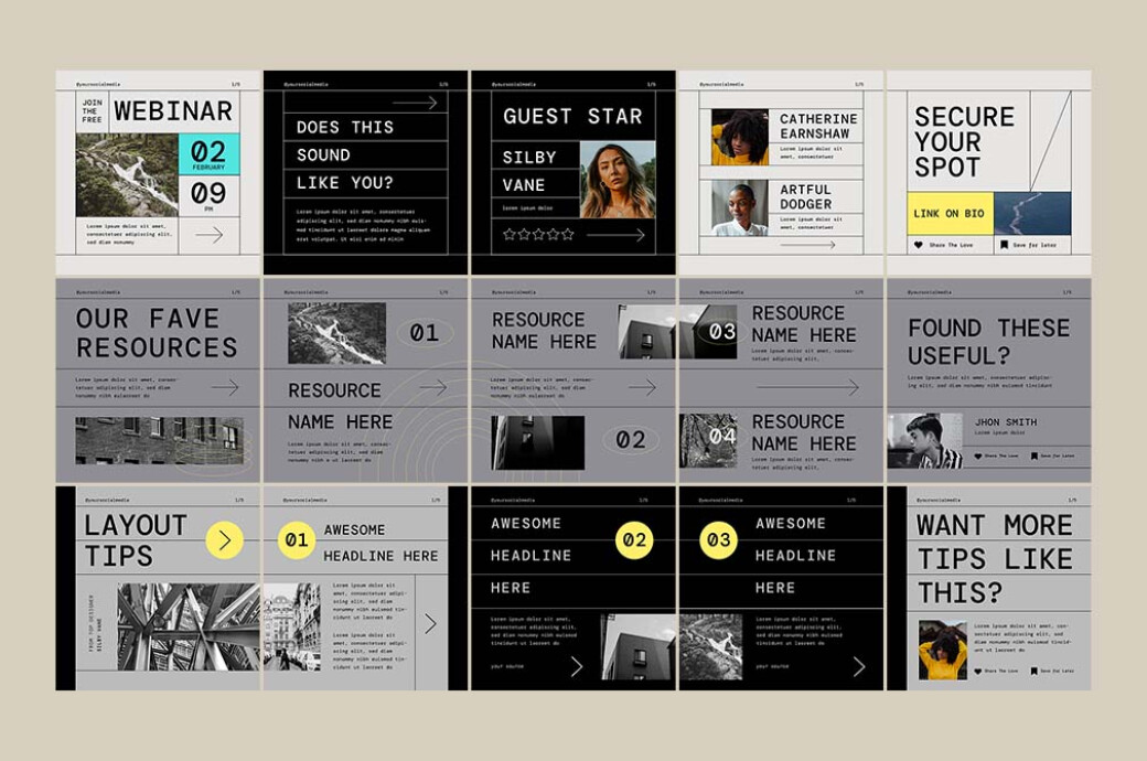 Swiss Modernism Instagram Templates