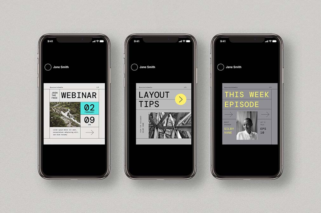 Swiss Modernism Instagram Templates