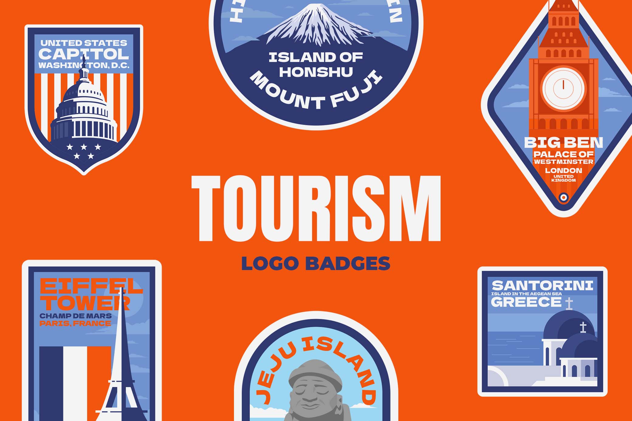 Modern Minimalist Tourism Logo Badges