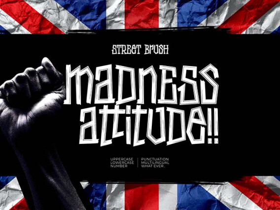 Madness Attitude — Street Brush Font