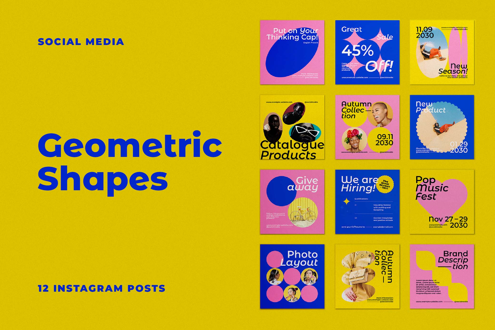 Geometric Shapes Social Media Templates