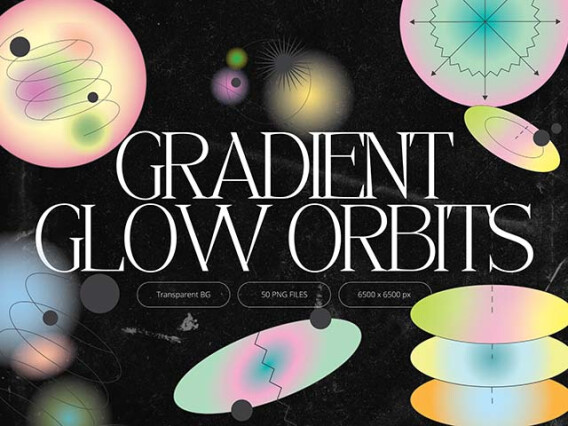 Gradient Glow Orbit Shapes