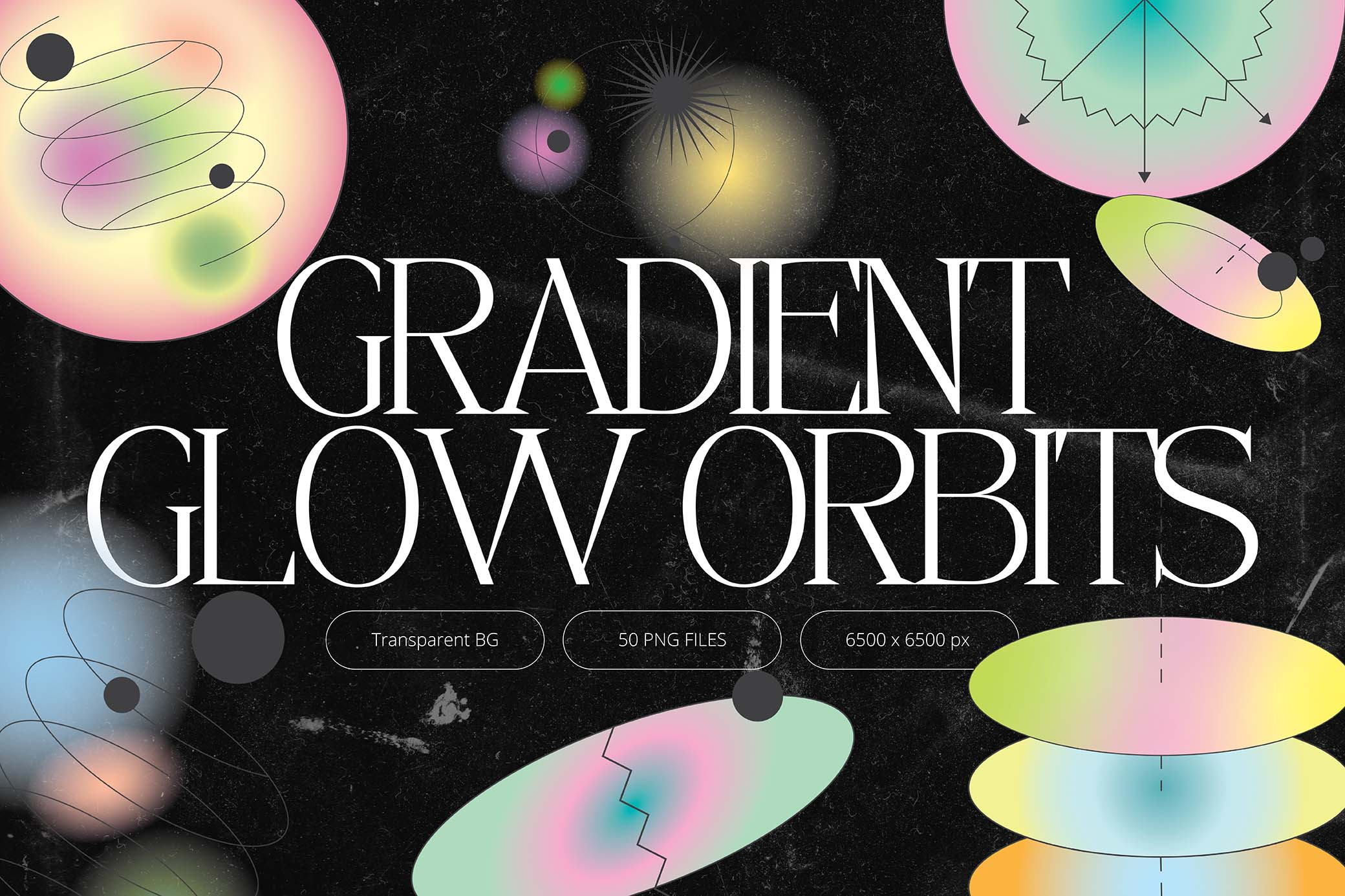 Gradient Glow Orbit Shapes