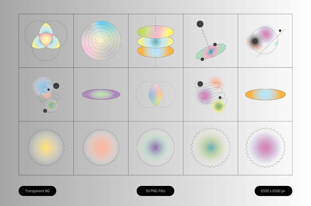 Gradient Glow Orbit Shapes
