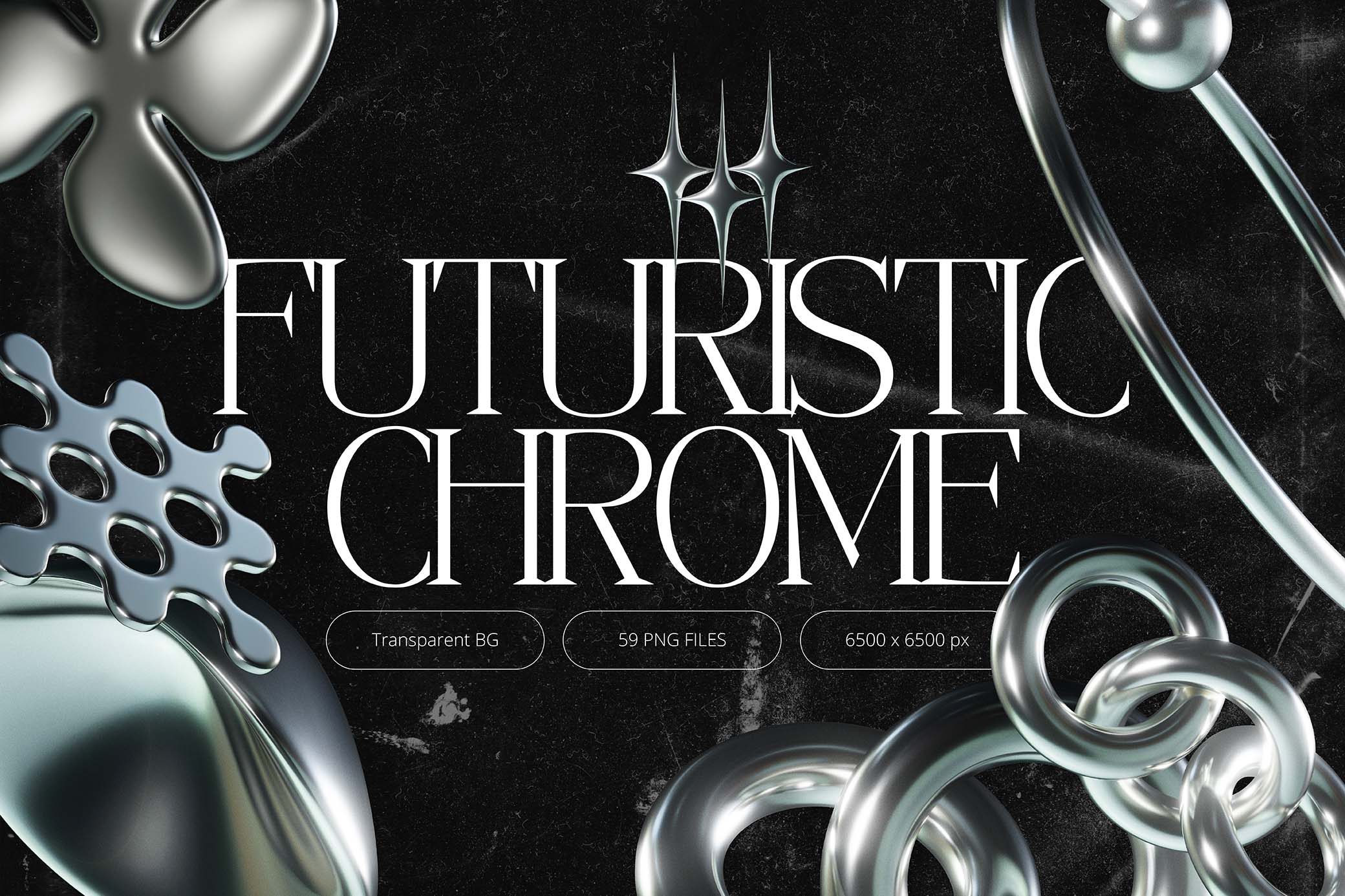 3D Futuristic Chrome Shapes