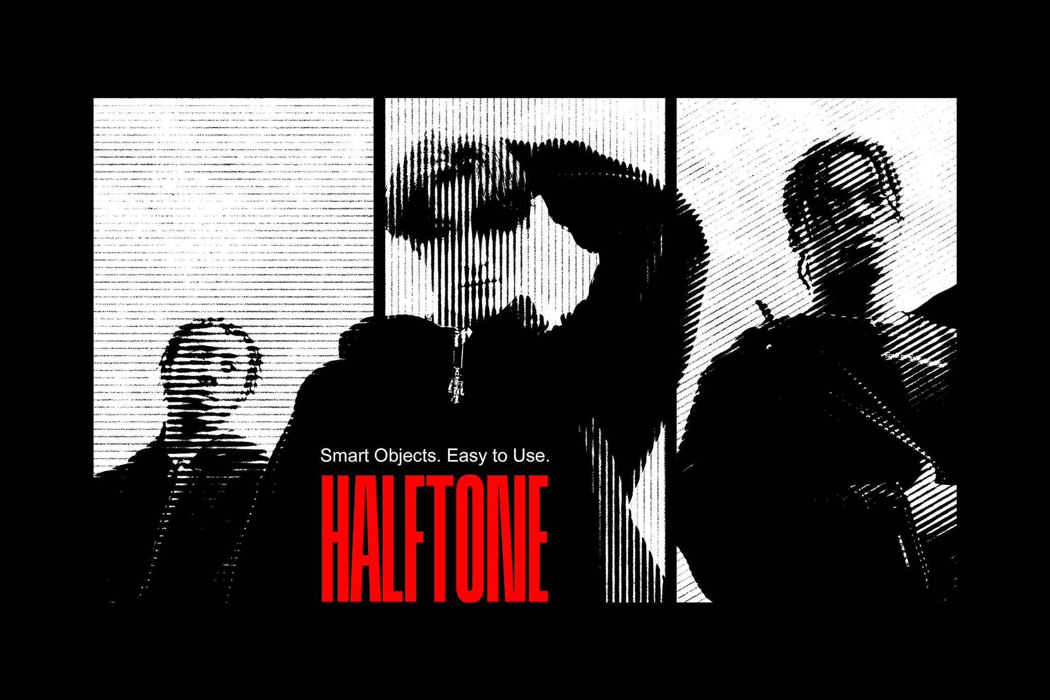 Halftone Lines & Stripes Photo Effect