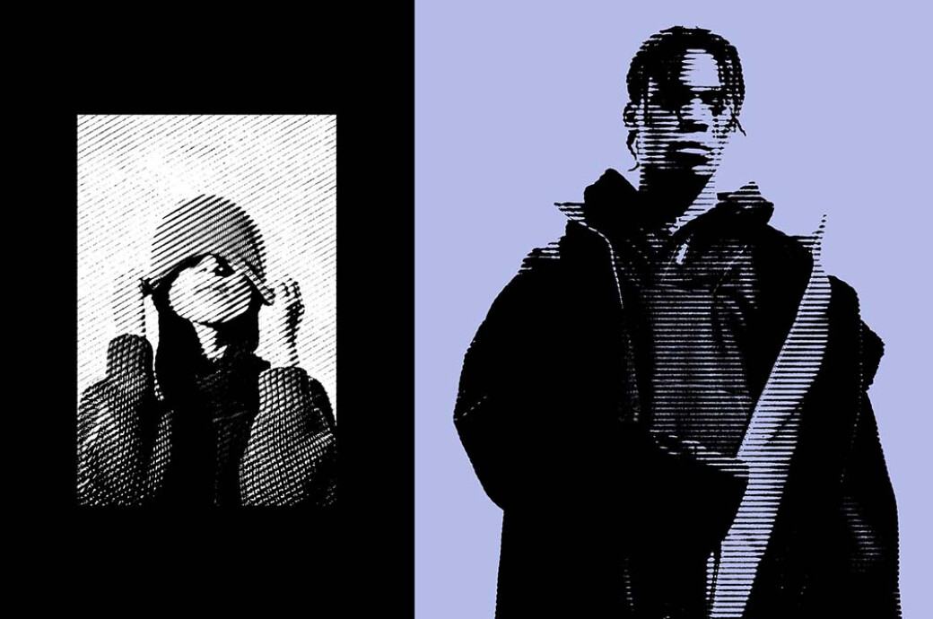 Halftone Lines & Stripes Photo Effect