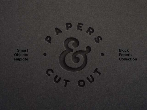 Dark Cut Out Paper Mockup