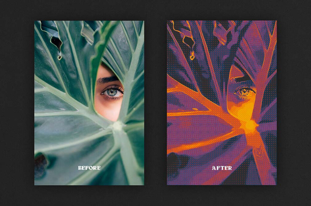 70s Acid Halftone Photo Effect