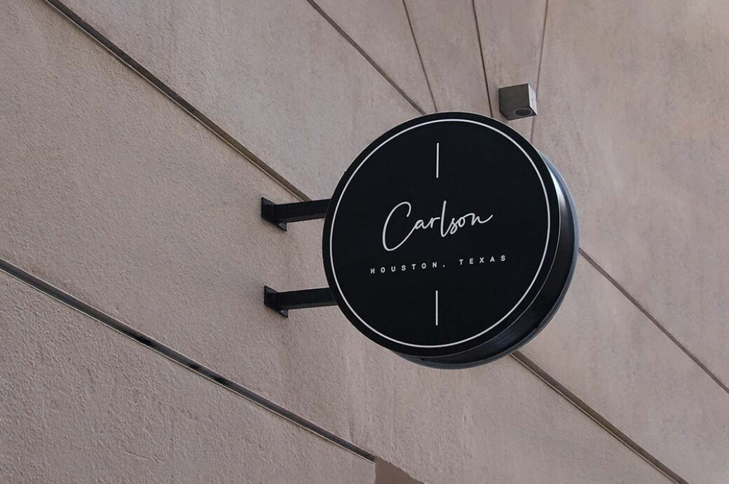 Circle Street Sign Mockup