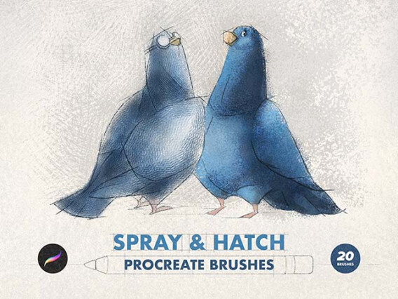 Spray & Hatch Procreate Brushes