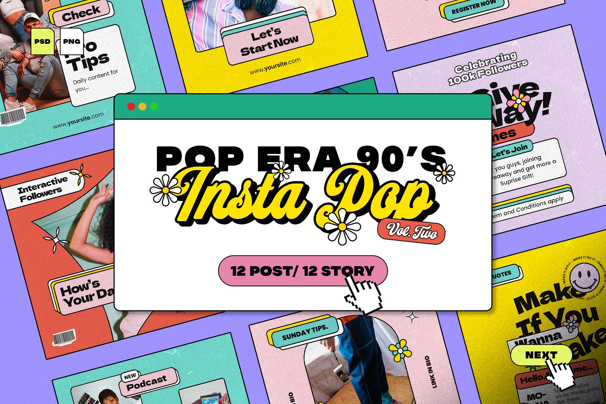 90s Pop Era Instagram Templates