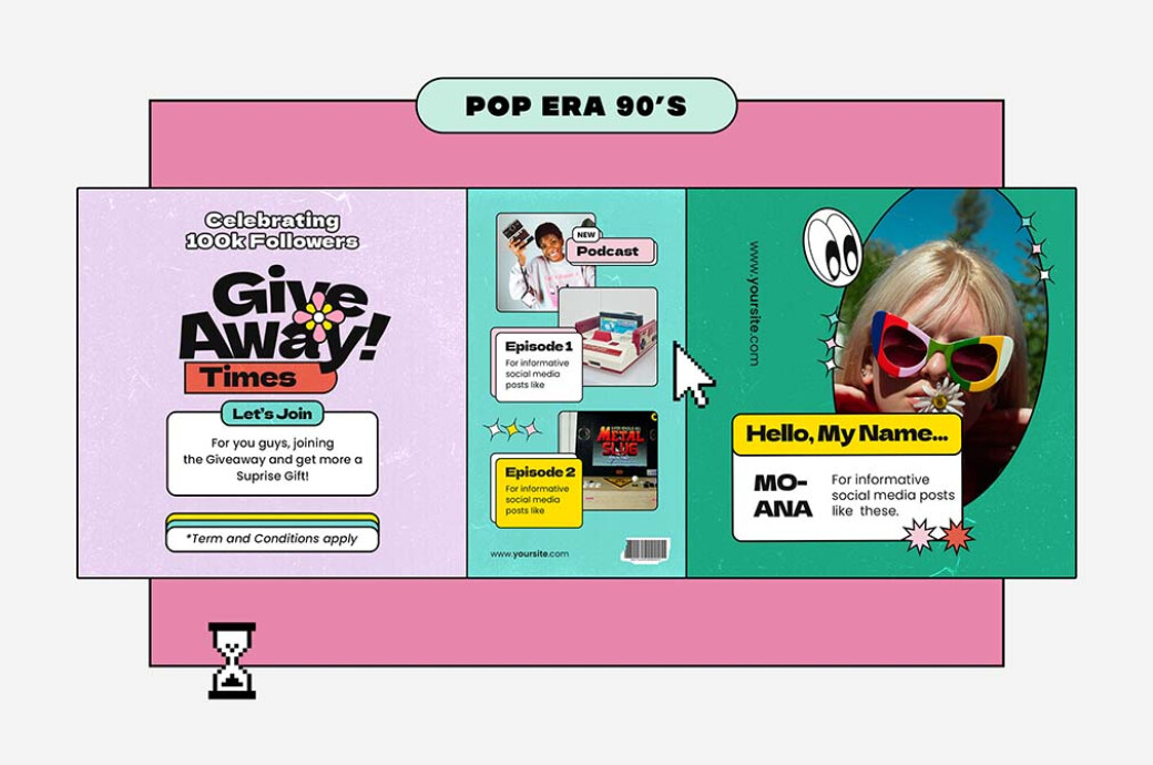 90s Pop Era Instagram Templates