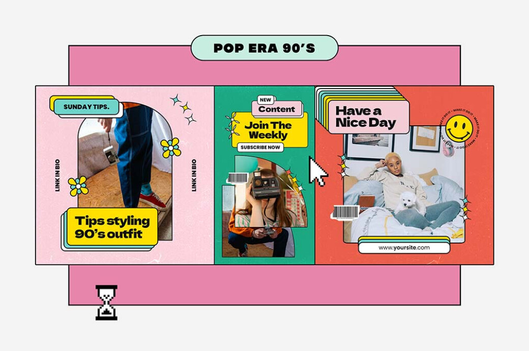 90s Pop Era Instagram Templates