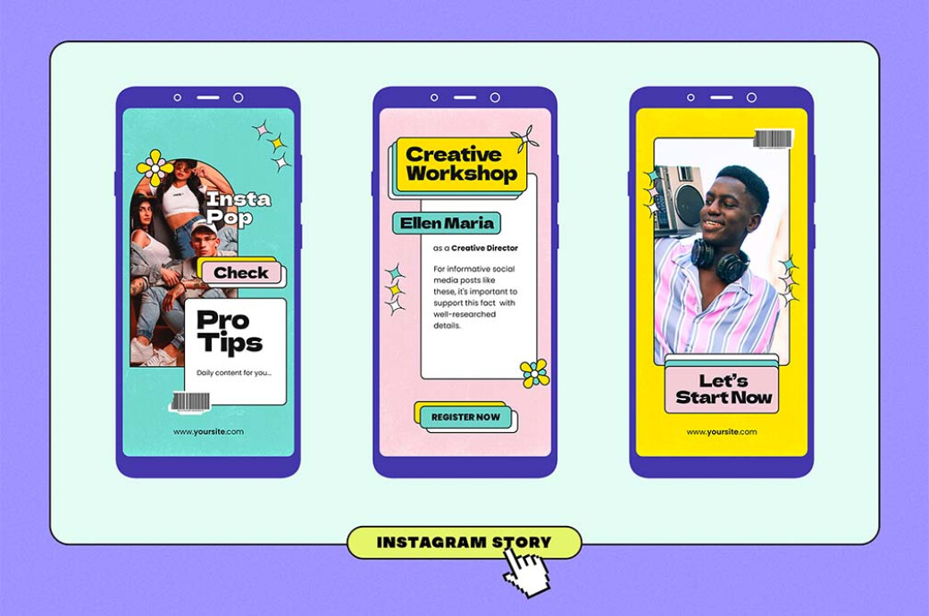 90s Pop Era Instagram Templates