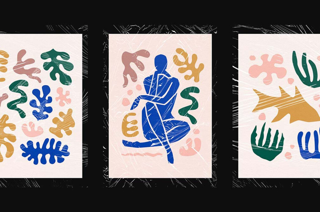 Wrapped A4 Poster Mockup