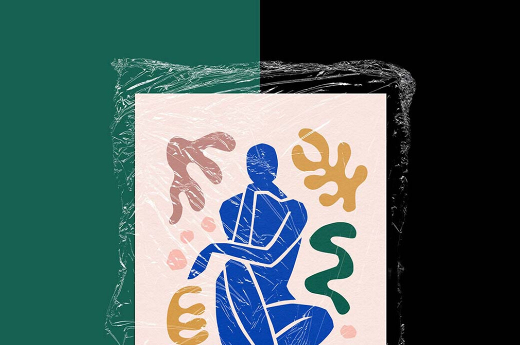 Wrapped A4 Poster Mockup