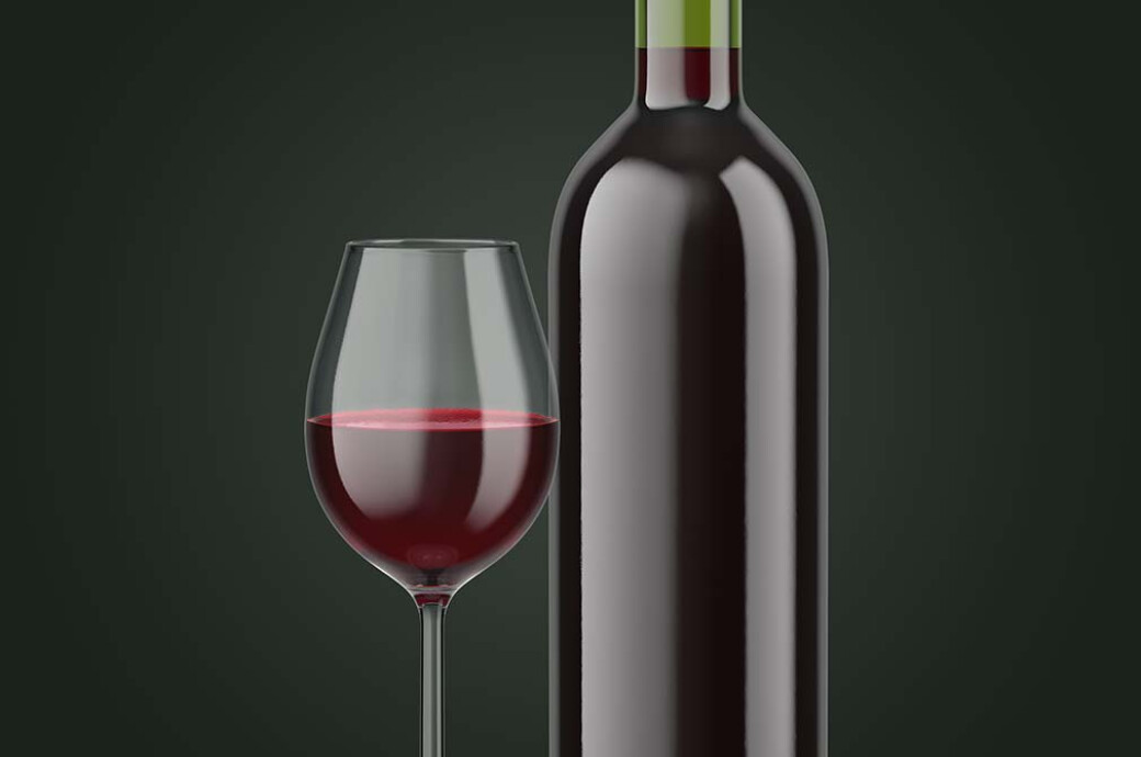 Red Wine Bottle Mockup