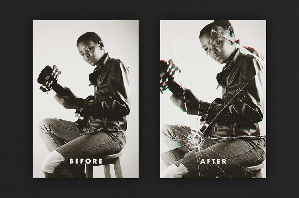 Glass Fracture Effect for Posters