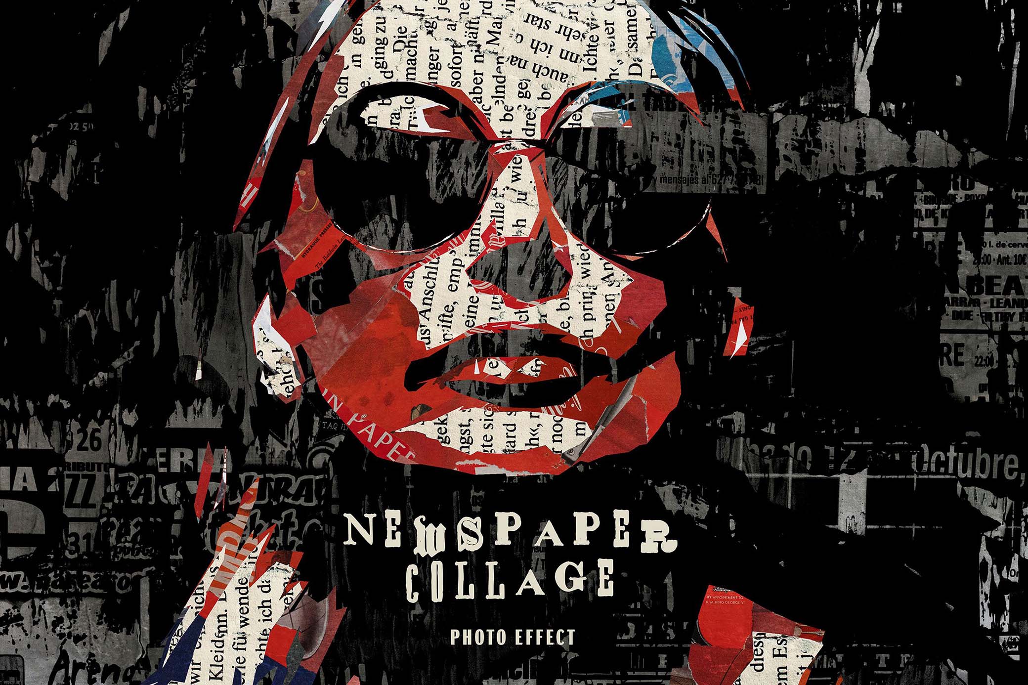 Newspaper Collage Photo Effect