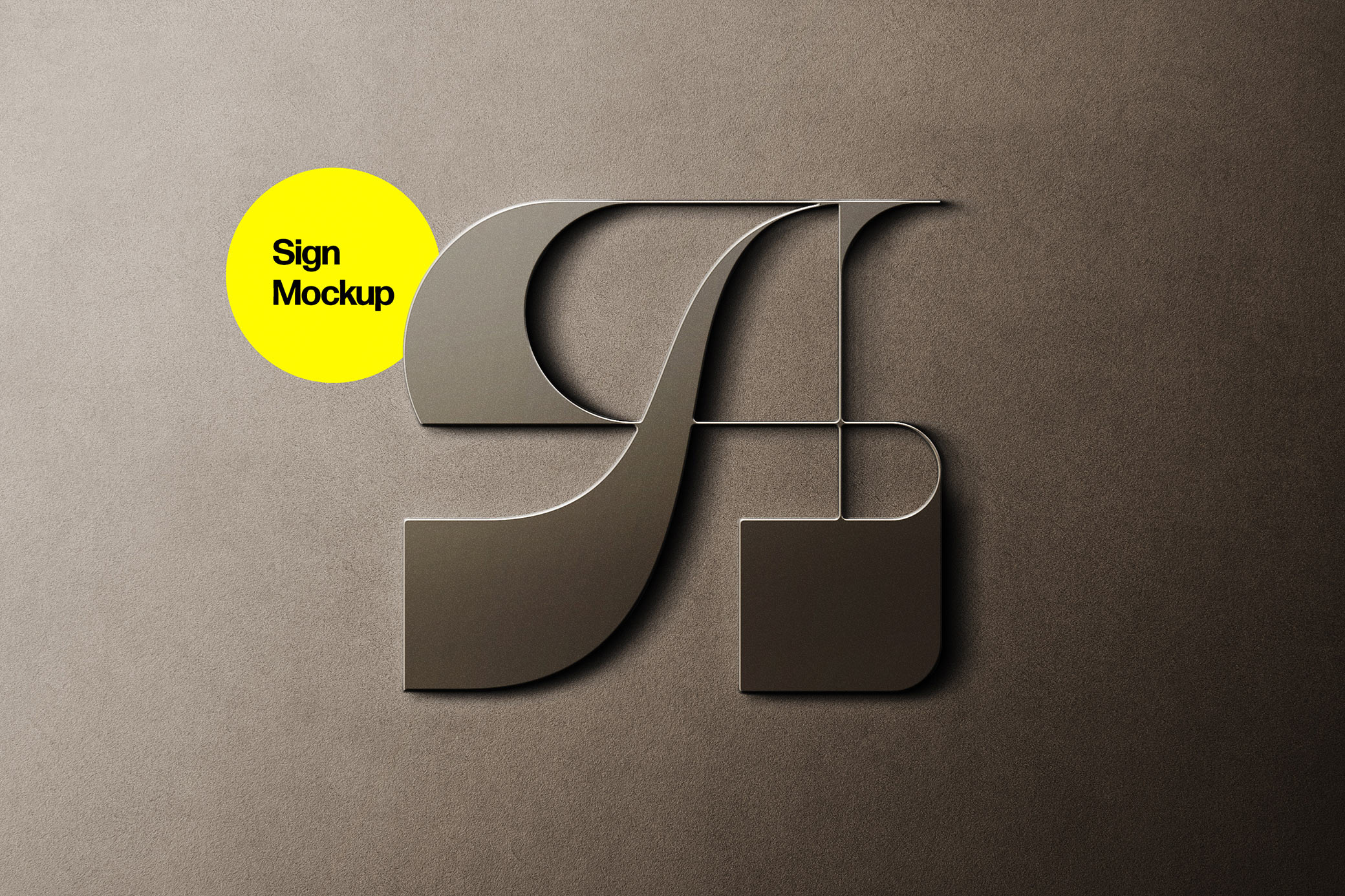 Brown Metal Sign Mockup