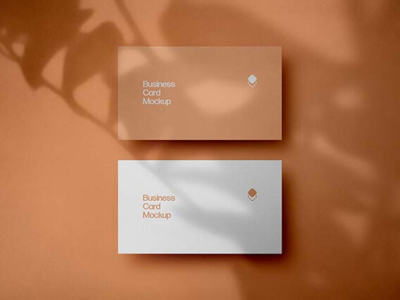 Peach Business Card Mockup