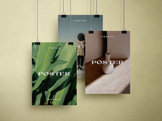 Hanging Posters Mockup